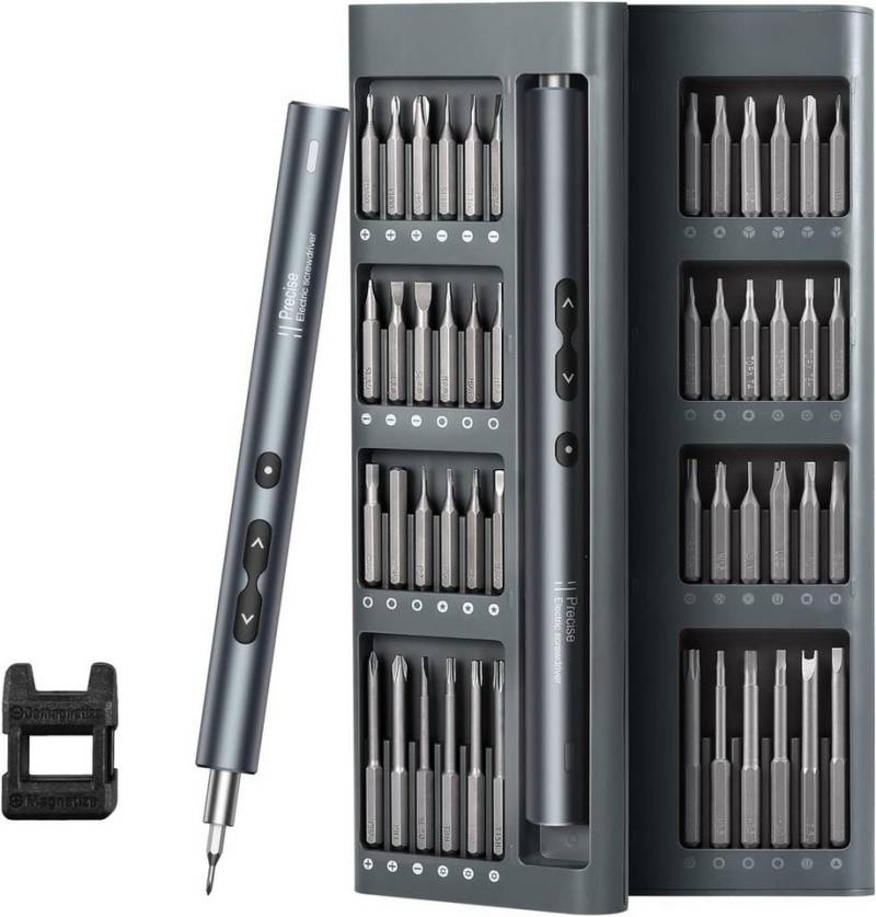 autolock Elektrowerkzeug-Set 51 in 1 Feinmechaniker Power Elektro-Schraubendreher Set, mit 48 Bits,Magnetische Feinmechaniker mit LED-Leuchten für Phone von autolock