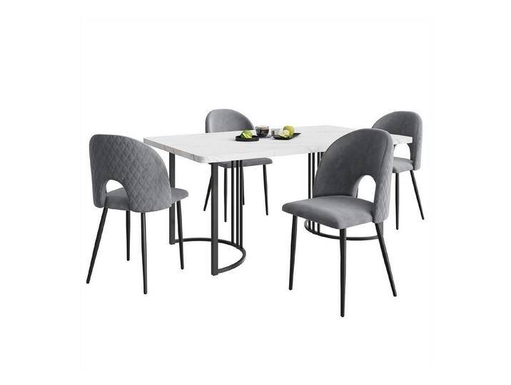 autolock Essgruppe Essgruppe (140×80cm Esstisch mit 4 Stühlen), schwarz, Schwarz von autolock