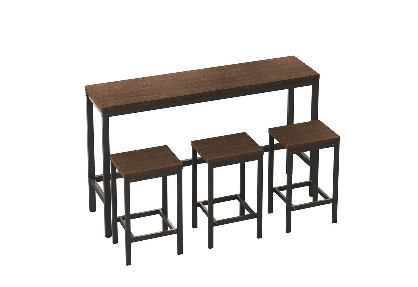 autolock Essgruppe langes Esstisch Set mit 3 Stühle Bartisch Set, Umweltfreundliches Holz, (4-tlg., 1 Stehtisch 3 Barstühle), Essgruppe für kleine Wohnungen sowie Wohn- und Schlafzimmer von autolock