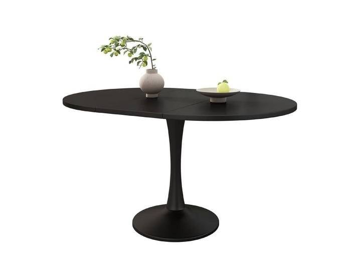 autolock Esstisch Ausziehbarer Esstisch, ovaler Esstisch, Kaffee-Freizeittisch, 100/140x100x 75cm(LxBxH), moderner schlichter Esstisch, schwarz von autolock