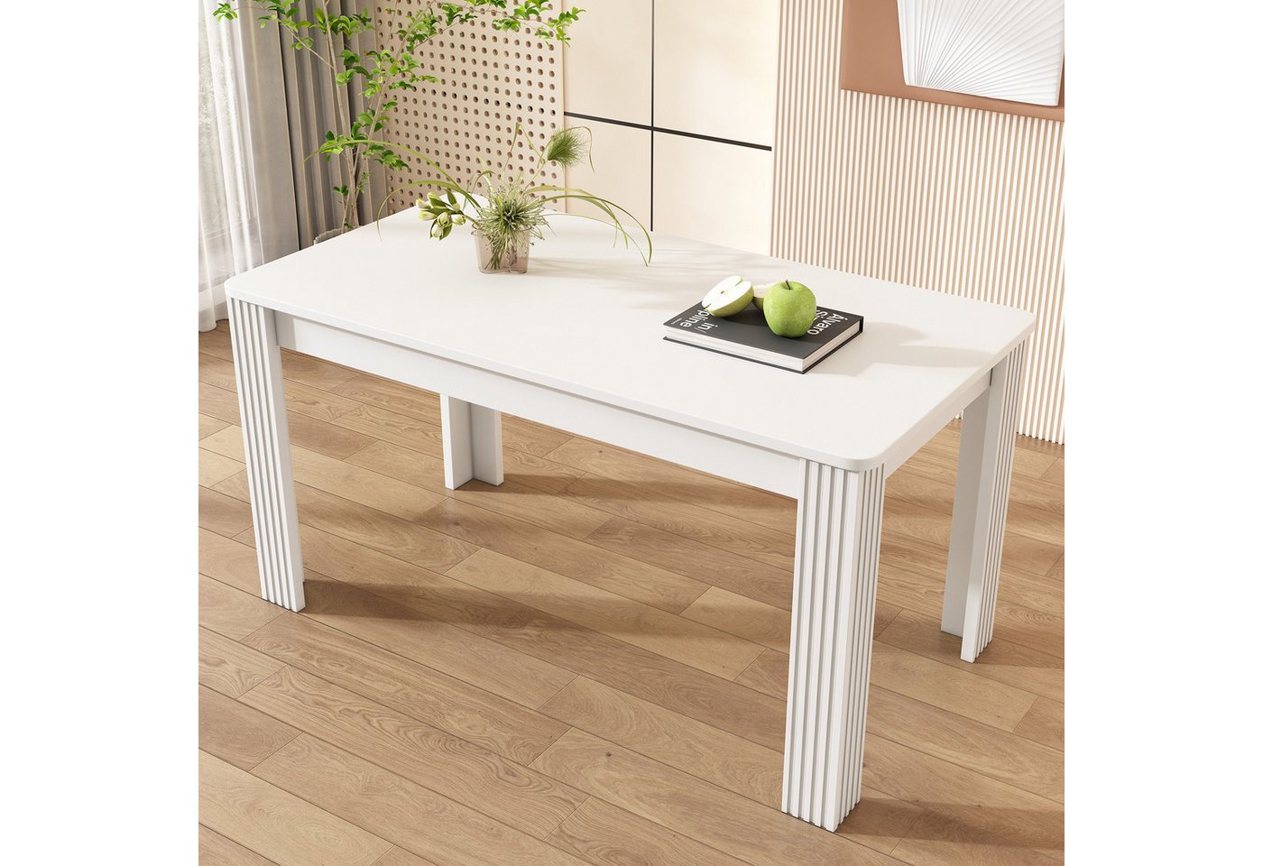 autolock Esstisch Esszimmertisch Eichenholz Tisch Kaffee-Freizeittisch Massivholz (116 × 65 × 75 cm BTH), Esstisch für 4-6 Personen für Wohn- und Esszimmer von autolock