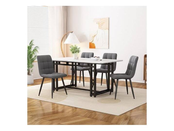 autolock Esstisch Küchentisch Freizeittisch mit Marmormuster für 4-6 Personen 120x70cm, für Wohnzimmer Schlafzimmer Esszimmer, schwarz von autolock