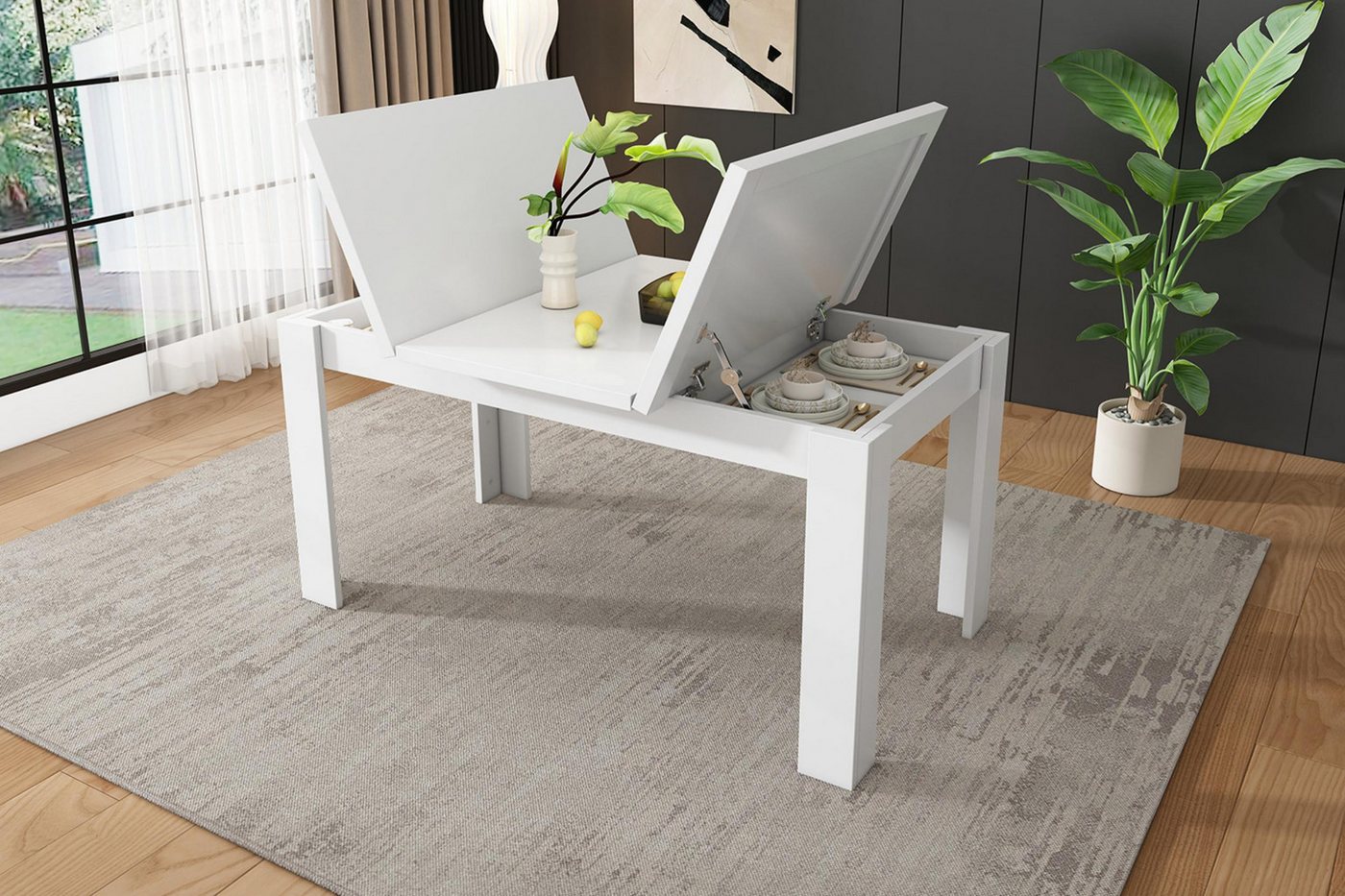 autolock Esstisch Multifunktionaler Rechteckiger Esstisch mit Stauraum, 120 × 70cm, Platzsparend Kaffee-Freizeittisch für kleine Wohnungen autolock Esstisch Multifunktionaler Rechteckiger Esstisch mit Stauraum, 120 × 70cm, Platzsparend Kaffee-Freizeittisch für kleine Wohnungen von autolock