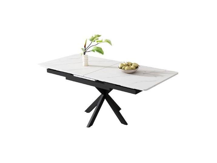 autolock Esstisch automatisch ausziehbarer Esstisch Kreuzbein-Design Marmoroberfläche (Erweiterbarer Esstisch L150/180 x B70 x H76 cm) von autolock
