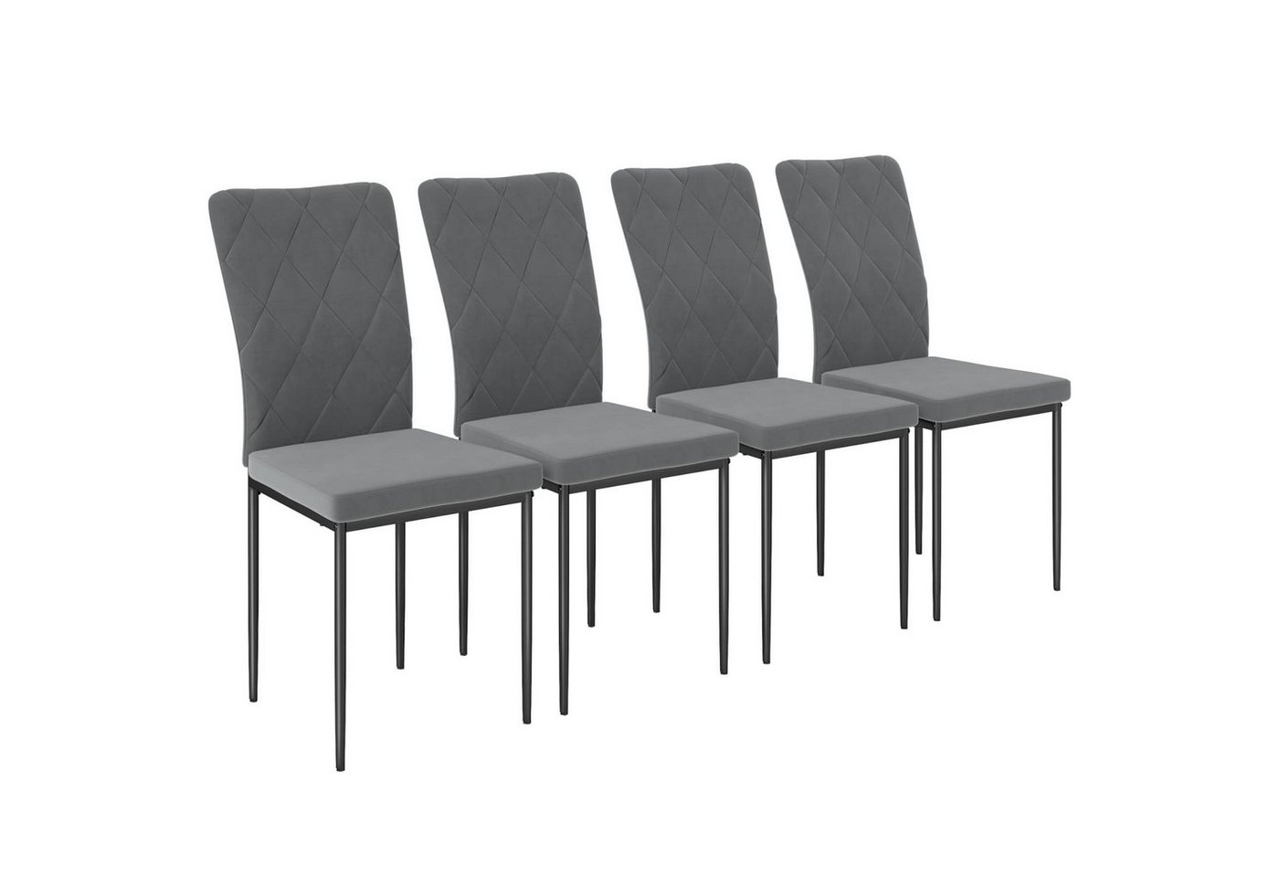 autolock Esszimmerstuhl 4er-Set Esszimmerstühle in Samtoptik,Küchenstuhl mit Rückenlehne, Moderne Polsterstühle mit Metallbeinen für Esszimmer,Küche von autolock