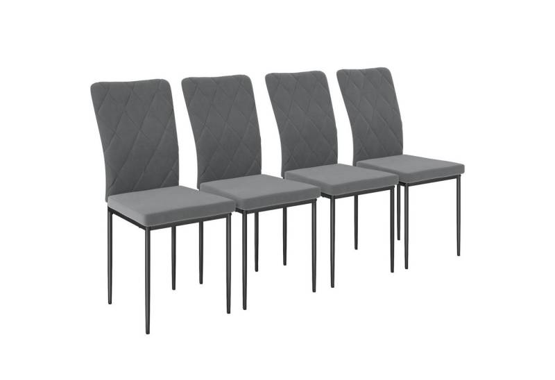 autolock Esszimmerstuhl 4er-Set Esszimmerstühle in Samtoptik,Küchenstuhl mit Rückenlehne, Moderne Polsterstühle mit Metallbeinen für Esszimmer,Küche von autolock