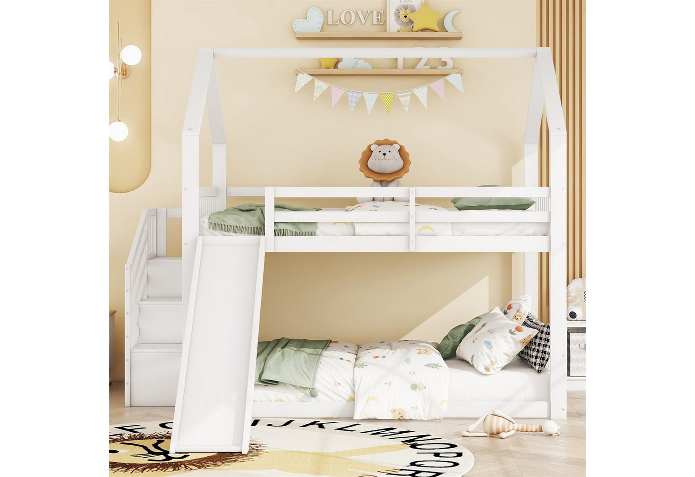 autolock Etagenbett 140x200cm Etagenbett mit Stauraumtreppe und Rutsche autolock Etagenbett 140x200cm Etagenbett mit Stauraumtreppe und Rutsche von autolock