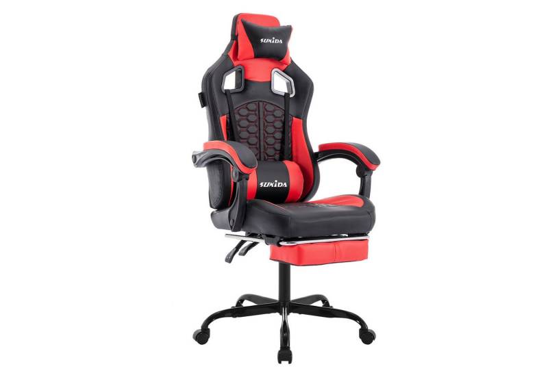 autolock Gaming-Stuhl Ergonomischer Gaming-Stuhl mit Fußstütze, Gaming Chair Kopfstütze, Lendenwirbelstütze, Höhenverstellbare Computerstuhl für Homeoffice von autolock