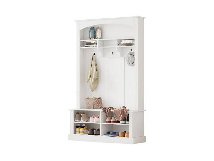 autolock Garderoben-Set Garderoben-Set mit Bank+Schuhablage,multifunktional Aufbewahrungsbank, mit 3 hängenden Haken & offenem Stauraum,H190/B120/T40 cm autolock Garderoben-Set Garderoben-Set mit Bank+Schuhablage,multifunktional Aufbewahrungsbank, mit 3 hängenden Haken & offenem Stauraum,H190/B120/T40 cm von autolock