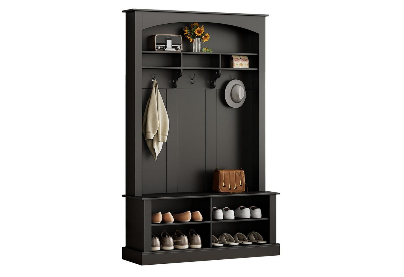 autolock Garderoben-Set Garderoben-Set mit Bank+Schuhablage,multifunktional Aufbewahrungsbank, mit 3 hängenden Haken & offenem Stauraum,H190/B120/T40 cm autolock Garderoben-Set Garderoben-Set mit Bank+Schuhablage,multifunktional Aufbewahrungsbank, mit 3 hängenden Haken & offenem Stauraum,H190/B120/T40 cm von autolock