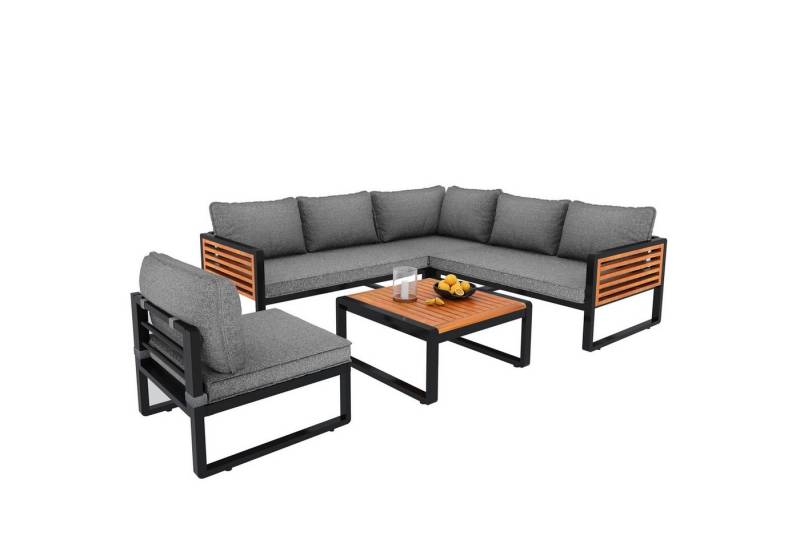 autolock Gartenlounge-Set Gartenlounge-Set,Gartensofa-Set-6 Personen,Modernes OutdoorSofa-Set, Gartenmöbel-Set mit verzinktem Eisenrahmen,dekorative Armlehnen von autolock