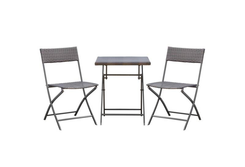 autolock Gartenlounge-Set Polyrattan Bistroset für 2 Personen, Rattan Gartenmöbel Sitzgruppe, Gartenmöbel,Garnitur,ideal für Balkon & Terrasse von autolock