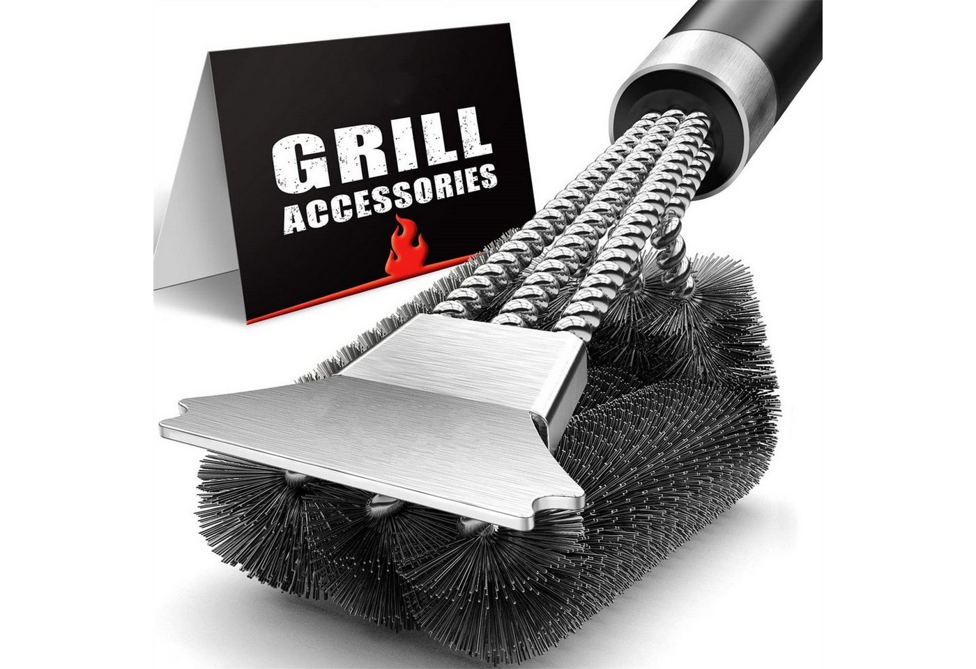 autolock Grillbürste Grillbürste Edelstahl, 3-in-1 Grill Bürste mit Schaber von autolock