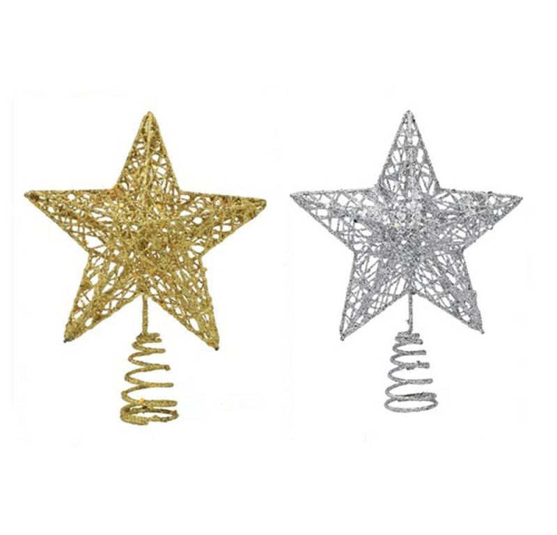 autolock Hänge-Weihnachtsbaum 2 Stück Weihnachtsbaum Stern Topper, Glitzer Metall Weihnachten, Baumspitze Stern Christbaumschmuck Topper von autolock