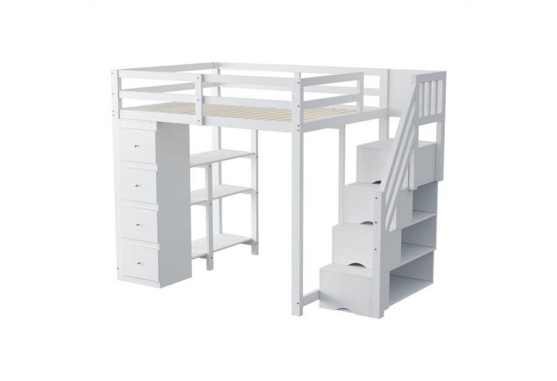 autolock Hochbett Hochbett, mit Aufbewahrungsschublade, Regalen, Kinderbett von autolock