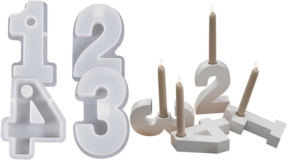 autolock Kerzenhalter Zahlen Form Kerzenhalter DIY Silikonform 3D Handgemachte Kerzenhalter von autolock