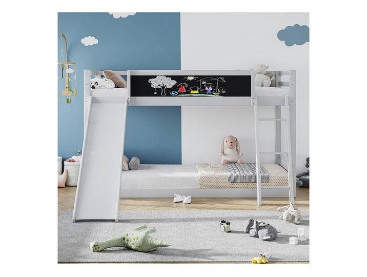 autolock Kinderbett Doppelbett mit Treppe und Rutschen, weiß (200x90cm), weiß von autolock