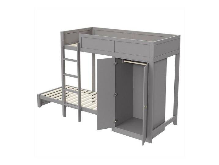 autolock Kinderbett Etagenbett,Kinderbett,Hochbett,mit vertikaler Sicherheitstreppe, Kleiderschrank,hohes Zaundesign, Lattenrost, grau, Grau autolock Kinderbett Etagenbett,Kinderbett,Hochbett,mit vertikaler Sicherheitstreppe, Kleiderschrank,hohes Zaundesign, Lattenrost, grau, Grau von autolock