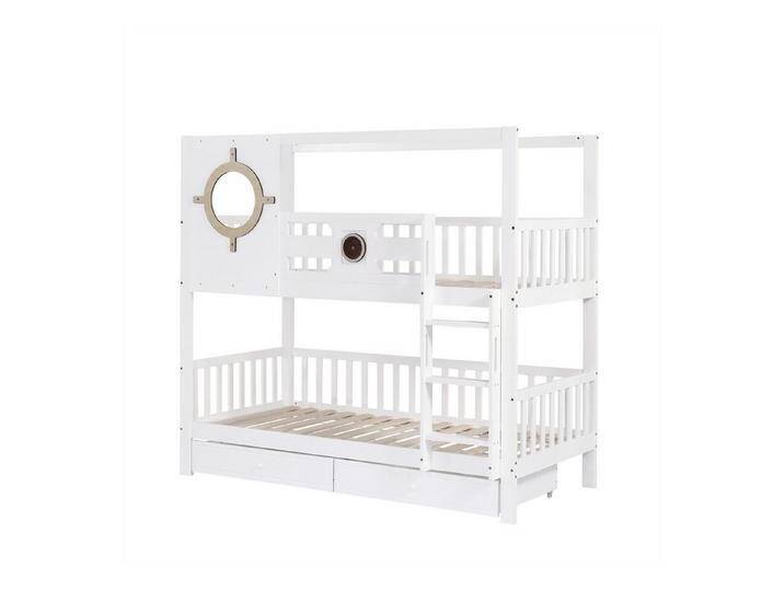 autolock Kinderbett Etagenbett,Kinderbett mit Dach und Fenster,mit Fallschutzgitter, Zwei Schubladen mit Rollen,Reichlich Stauraum,Aus Kiefer+MDF autolock Kinderbett Etagenbett,Kinderbett mit Dach und Fenster,mit Fallschutzgitter, Zwei Schubladen mit Rollen,Reichlich Stauraum,Aus Kiefer+MDF von autolock