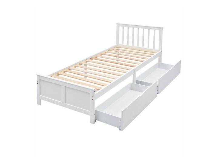 autolock Kinderbett Holzbett,Einzelbett,Kinderbett mit Schubladen,Rahmen aus Kiefernholz, weiß, 90*200cm autolock Kinderbett Holzbett,Einzelbett,Kinderbett mit Schubladen,Rahmen aus Kiefernholz, weiß, 90*200cm von autolock