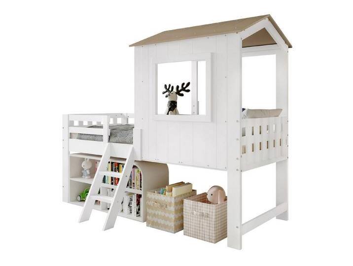 autolock Kinderbett Kinderbett,Halbhohes Bett,Hausbett mit Dach+Fenster,Vierseitiger Zaun, mit kleine Treppe,Freier Stauraum unter dem Bett autolock Kinderbett Kinderbett,Halbhohes Bett,Hausbett mit Dach+Fenster,Vierseitiger Zaun, mit kleine Treppe,Freier Stauraum unter dem Bett von autolock