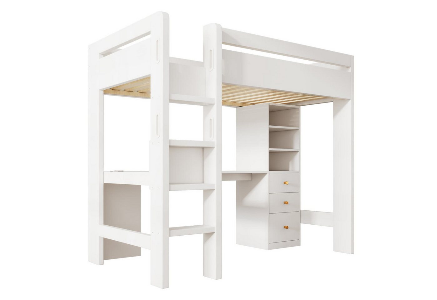 autolock Kinderbett Kinderbett Hochbett mit L-förmigem Schreibtisch,Regalen und Schubladen, mit USB/Type-C Ladebereich,Einzelbett mit Leiter und Holzlattenrost autolock Kinderbett Kinderbett Hochbett mit L-förmigem Schreibtisch,Regalen und Schubladen, mit USB/Type-C Ladebereich,Einzelbett mit Leiter und Holzlattenrost von autolock