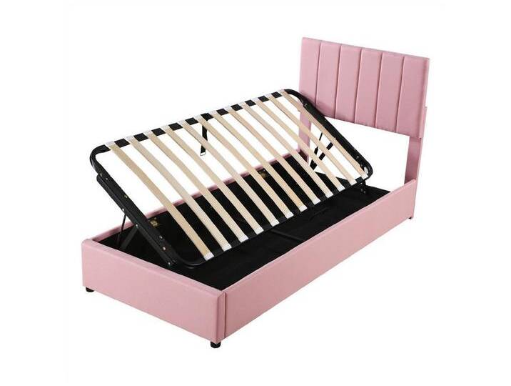 autolock Kinderbett Kinderbett Polsterbett,hydraulisches Stauraumbett, 90x200 cm,hautfreundliches Leinen-Hochkastenbett, rosa, Pink autolock Kinderbett Kinderbett Polsterbett,hydraulisches Stauraumbett, 90x200 cm,hautfreundliches Leinen-Hochkastenbett, rosa, Pink von autolock