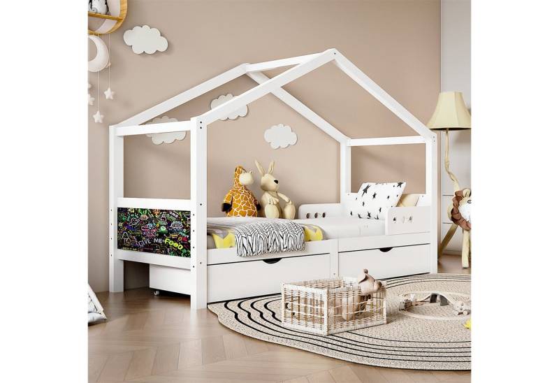 autolock Kinderbett Kinderbett mit Doppelschublade, Kiefer, 90 x 200 cm von autolock