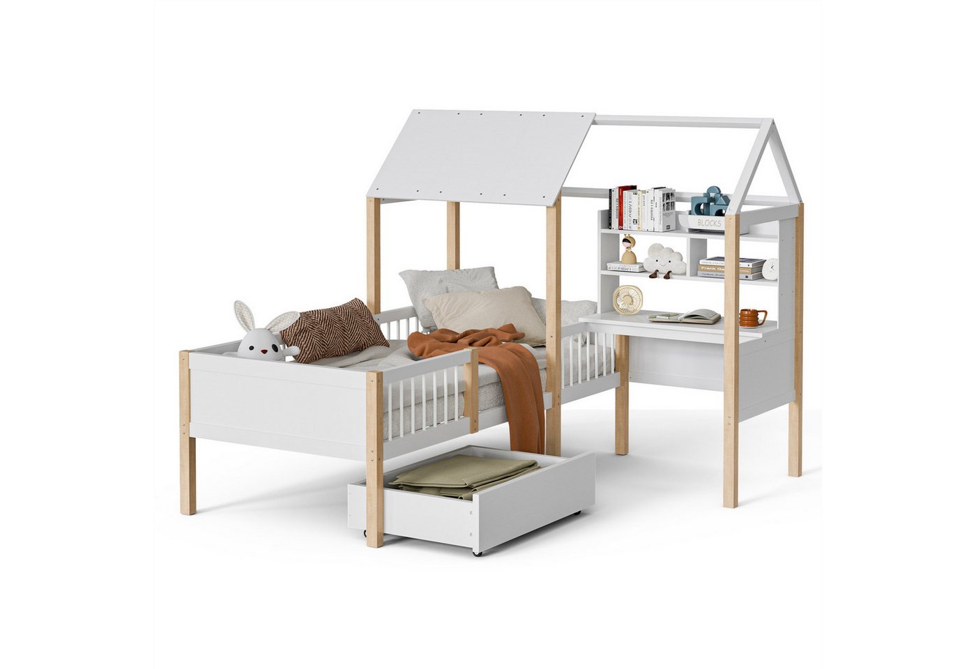 autolock Kinderbett Kinderbett mit L-förmigem Schreibtisch und Bücherregal autolock Kinderbett Kinderbett mit L-förmigem Schreibtisch und Bücherregal von autolock