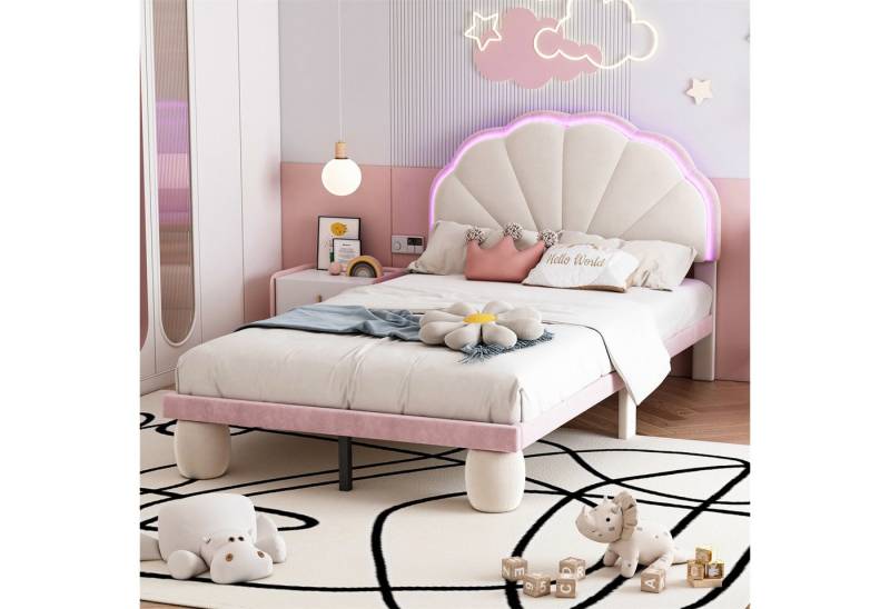 autolock Kinderbett Polsterbett mit LED Lichtstreifen,Kinderbett,Einzelbett von autolock