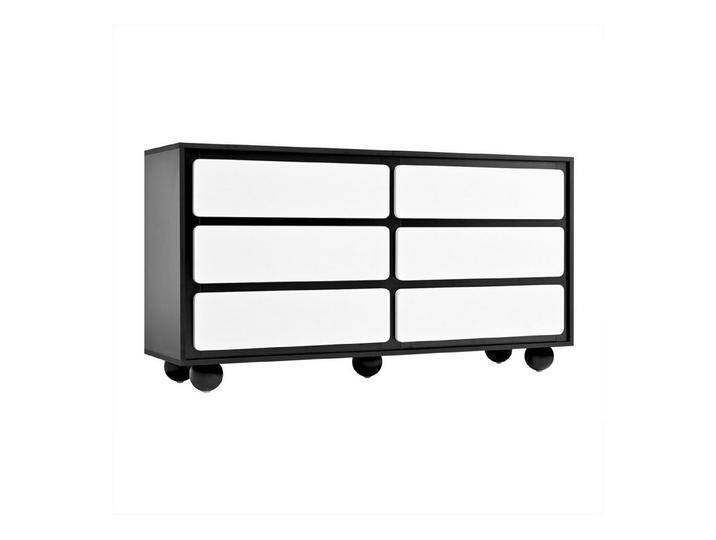 autolock Kommode Sideboard Frisiertisch mit 6 Schubladen Tragkraft bis 80kg (140×38×74,5 cm), Schminktisch Dressing Table Anrichte Küchenschrank von autolock