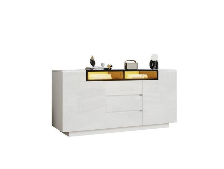 autolock Kommode Sideboard mit 2 L-förmigen Türen,Kommode mit verstellbaren Trennwänden, 140*60*48cm von autolock