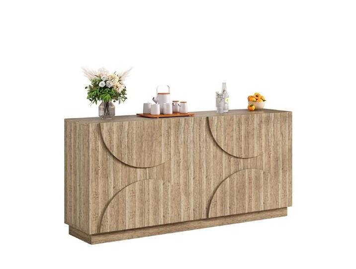 autolock Kommode Sideboard mit Regalen und Rebounder, natürliche Holzmaserung, beige autolock Kommode Sideboard mit Regalen und Rebounder, natürliche Holzmaserung, beige von autolock