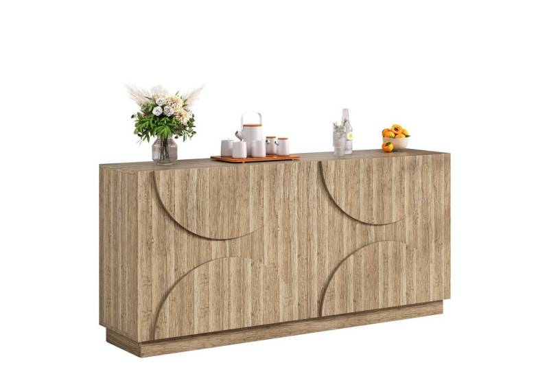 autolock Kommode Sideboard mit Regalen und Rebounder, natürliche Holzmaserung von autolock