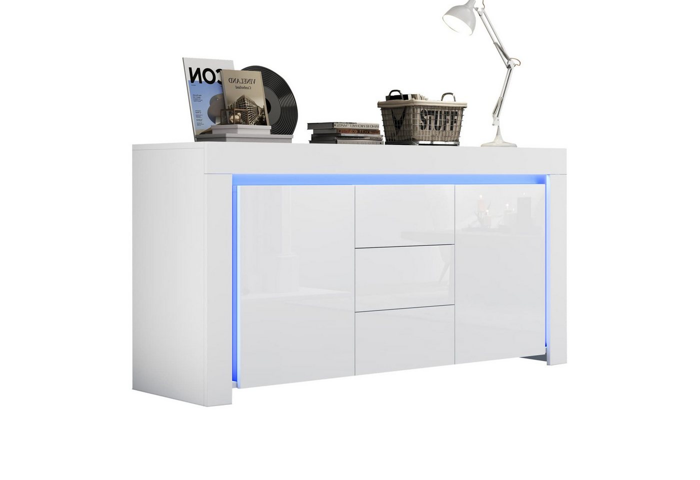 autolock Kommode Wohnzimmerschrank,Moderne Kommode mit 3 Schubladen+2 Türen,140*40*65cm, Hochglanz Beistellschrank mit LED-Lichtleiste,Sideboard mit Stauraum autolock Kommode Wohnzimmerschrank,Moderne Kommode mit 3 Schubladen+2 Türen,140*40*65cm, Hochglanz Beistellschrank mit LED-Lichtleiste,Sideboard mit Stauraum von autolock