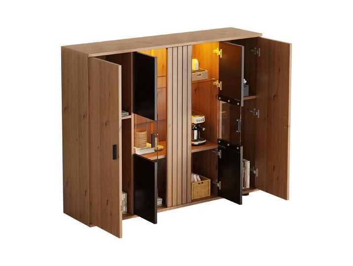 autolock Kommode Wohnzimmerseitenschrank,Wohnraum-Beistellschrank mit Trennwand-Design, 140*35*113cm von autolock
