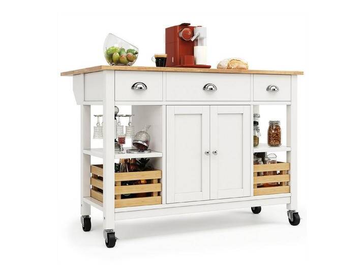 autolock Kücheninsel Moderne Kücheninsel, Esszimmerwagen (120×45×90cm), weiß, weiß von autolock