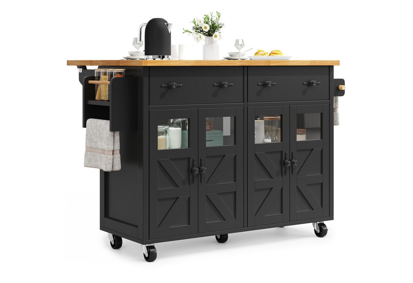 autolock Kücheninsel Multifunktionaler Servierwagen Mobiler Buffetschrank Küchenwagen, Mit Bremsen & verstellbaren Fächern, für Esszimmer,Wohnzimmer, Küche autolock Kücheninsel Multifunktionaler Servierwagen Mobiler Buffetschrank Küchenwagen, Mit Bremsen & verstellbaren Fächern, für Esszimmer,Wohnzimmer, Küche von autolock