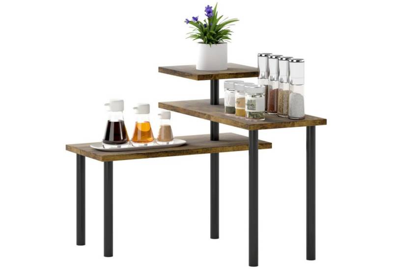 autolock Küchenregal Küchenregal,Drehbar Mikrowellenregal mit 3 Ebenen,40x18x36,5cm, aus Industrielles Standregal Metall von autolock