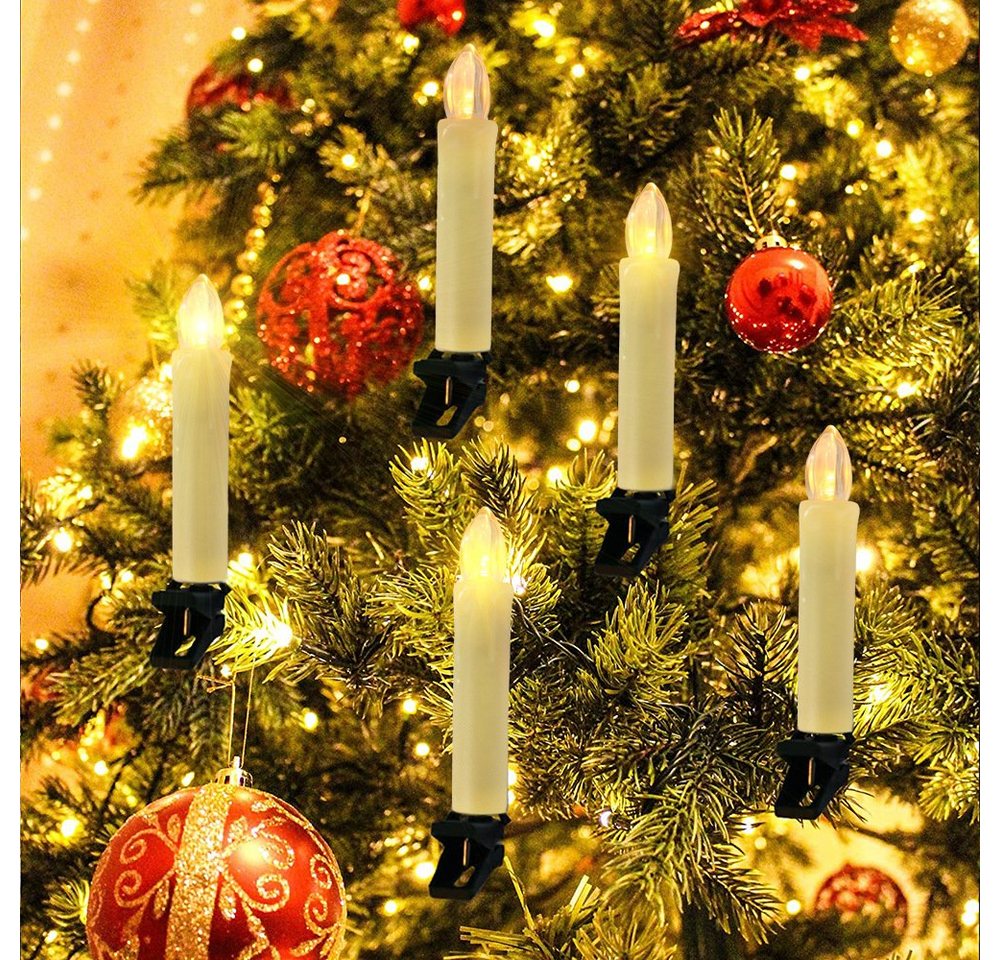 autolock LED-Christbaumkerzen Warmweiß Weinachten LED Kerzen,Kabellose Weihnachtsbeleuchtung, Flammenlose Lichterkette Kerzen mit Fernbedienung, Weihnachtskerzen von autolock