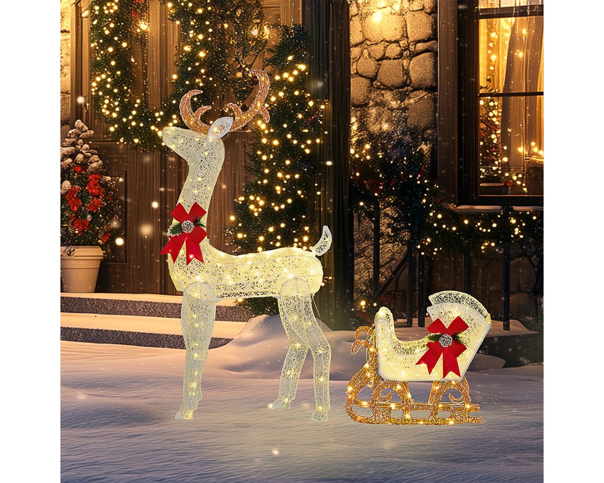 autolock LED-Dekofigur Weihnachtsbeleuchtung LED Rentier und Schlitten Weihnachtsdeko, mit 170 Lichtern Weihnachtshirsch Weiß autolock LED-Dekofigur Weihnachtsbeleuchtung LED Rentier und Schlitten Weihnachtsdeko, mit 170 Lichtern Weihnachtshirsch Weiß von autolock