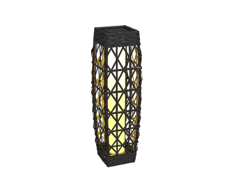autolock LED Gartenleuchte LED Solarleuchte mit Rattan und Lichtsensor Anti-UV Wetterfest, Gartenleuchte Solarlampe 20 x 20 x 68cm Grau von autolock