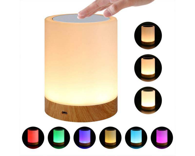 autolock LED Nachttischlampe LED Nachttischlampe Touch Dimmbar, Tischlampe,Nachtlicht Kinder, mit RGB Farben und 3 Modi für deko Wohnzimmer Schlafzimmer von autolock