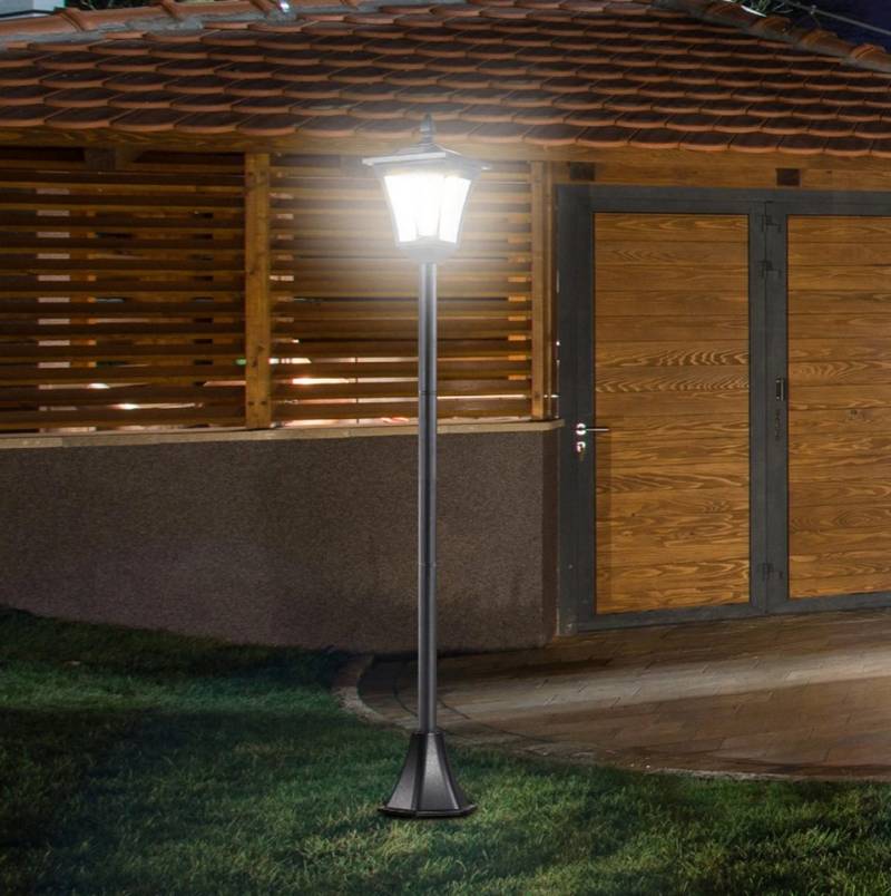 autolock LED Solarleuchte LED Solar Gartenlaterne, Stehleuchte,Gartenlampe,Windlicht, Außenleuchte IP44, Solarlampe mit Lichtsensor, Gartenlampe H160cm von autolock