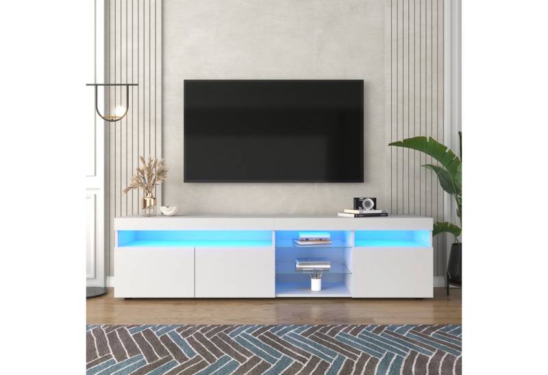 autolock Lowboard TV-Schrank TV-Board mit variable LED-Beleuchtung, Hochglanz (180 × 35 × 48 cm), moderner Fernsehschrank Kommode für Wohnzimmer Schlafzimmer von autolock