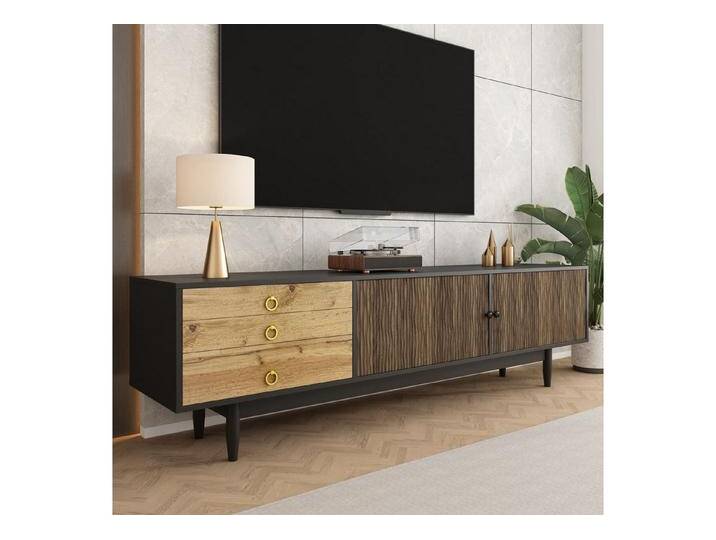 autolock Lowboard TV-Schrank TV-Ständer Wasserwellen-Design bis zu 75 Zoll (180×38×50 cm), TV-Board Fernsehschrank Kommode für Wohnzimmer Schlafzimmer von autolock
