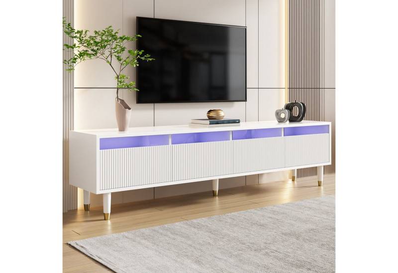 autolock Lowboard TV-Schrank mit LED-Leuchten für Fernseher bis 75 Zoll (178 x 35 x 45 cm), TV-Board Fernsehschrank Kommode für Wohnzimmer Schlafzimmer von autolock