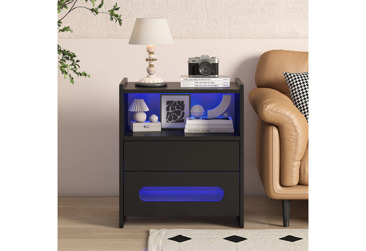 autolock Nachttisch LED-Nachttisch, moderner Sofatisch mit 2 Schubladen autolock Nachttisch LED-Nachttisch, moderner Sofatisch mit 2 Schubladen von autolock