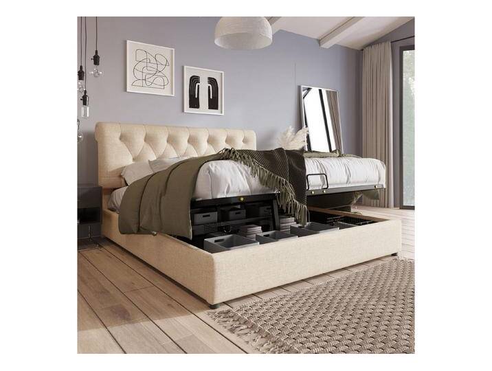 autolock Polsterbett Hydraulisch Doppelbett Bettgestell mit Verstellbares Kopfteil,Stauraum (160x200cm Ohne Matratze), Modernes Bett mit Lattenrost von autolock
