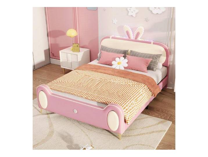 autolock Polsterbett Kaninchen Kopfteil Polsterbett,Mit LED Streifen,Kinderbett, rosa autolock Polsterbett Kaninchen Kopfteil Polsterbett,Mit LED Streifen,Kinderbett, rosa von autolock